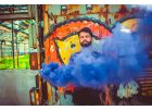 Брутальная мужская фотосессия с цветным дымом