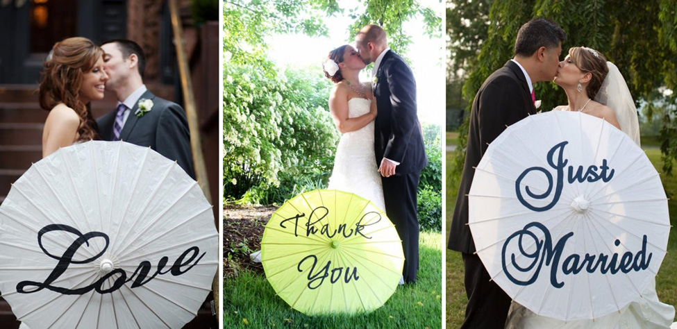 зонт с надписями на свадьбе